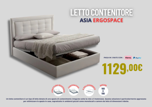 1129,00 € - LETTO CONTENITORE ASIA ERGOSPACE - 195x90
