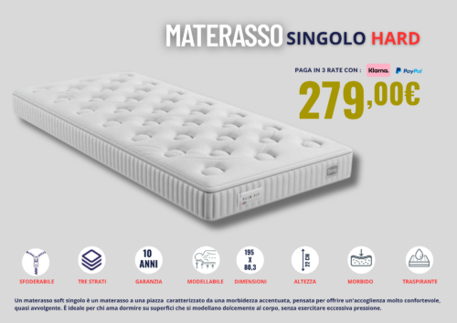 279,00 € - MATERASSO SINGOLO HARD - 195 X 80,3